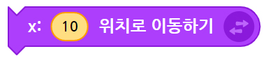 이미지. x:10 위치로 이동하기 블록의 스크린샷