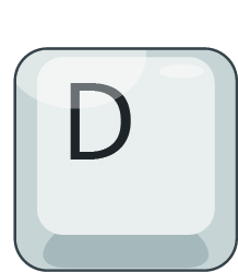 이미지. 키보드의 D버튼