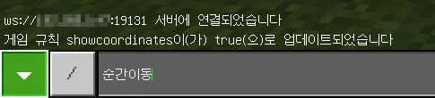 이미지. 채팅창에 순간이동이라고 적고 있는 화면의 스크린삿