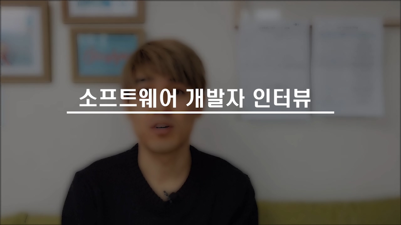 이미지. 소프트웨어 개발자 인터뷰 동영상의 스크린샷.
