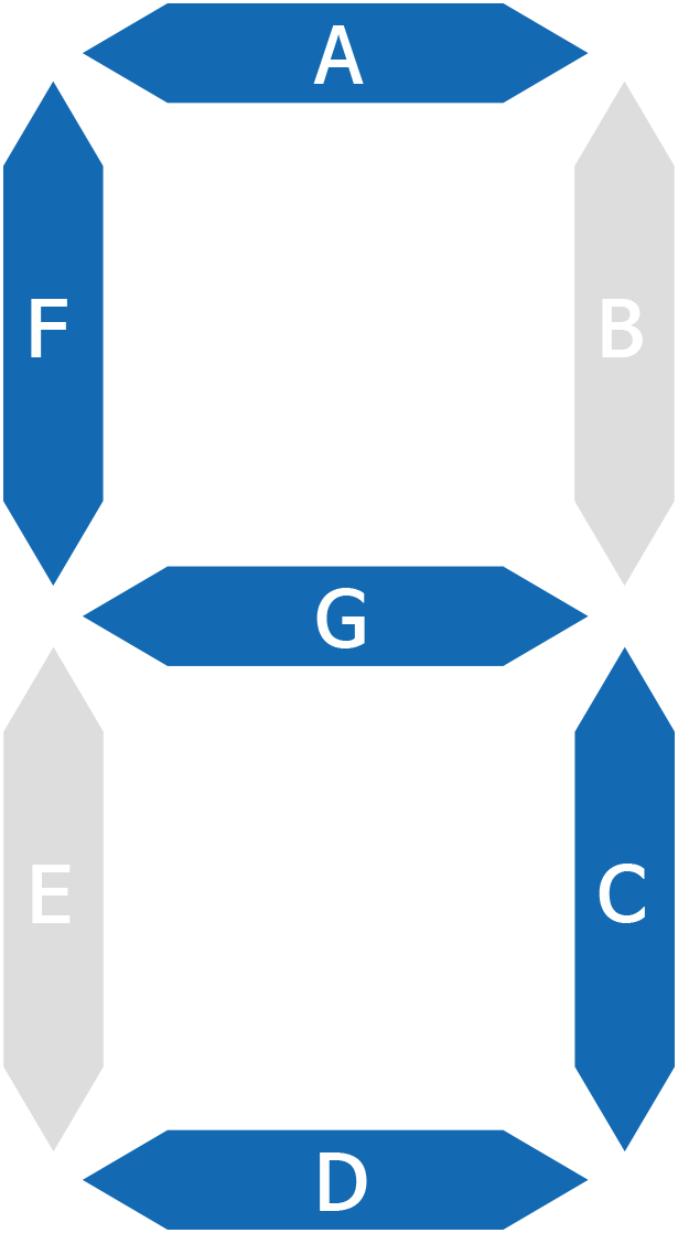 A~G중 A,C,D,G,F에 색이 칠해진 모습