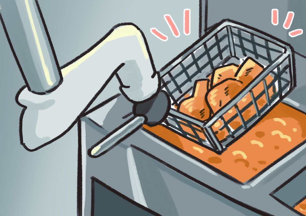 치킨을 튀기는 로봇