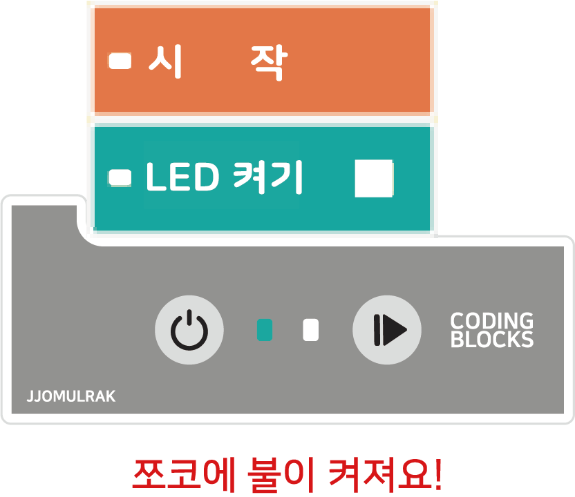 쪼코에 불이 켜져요!