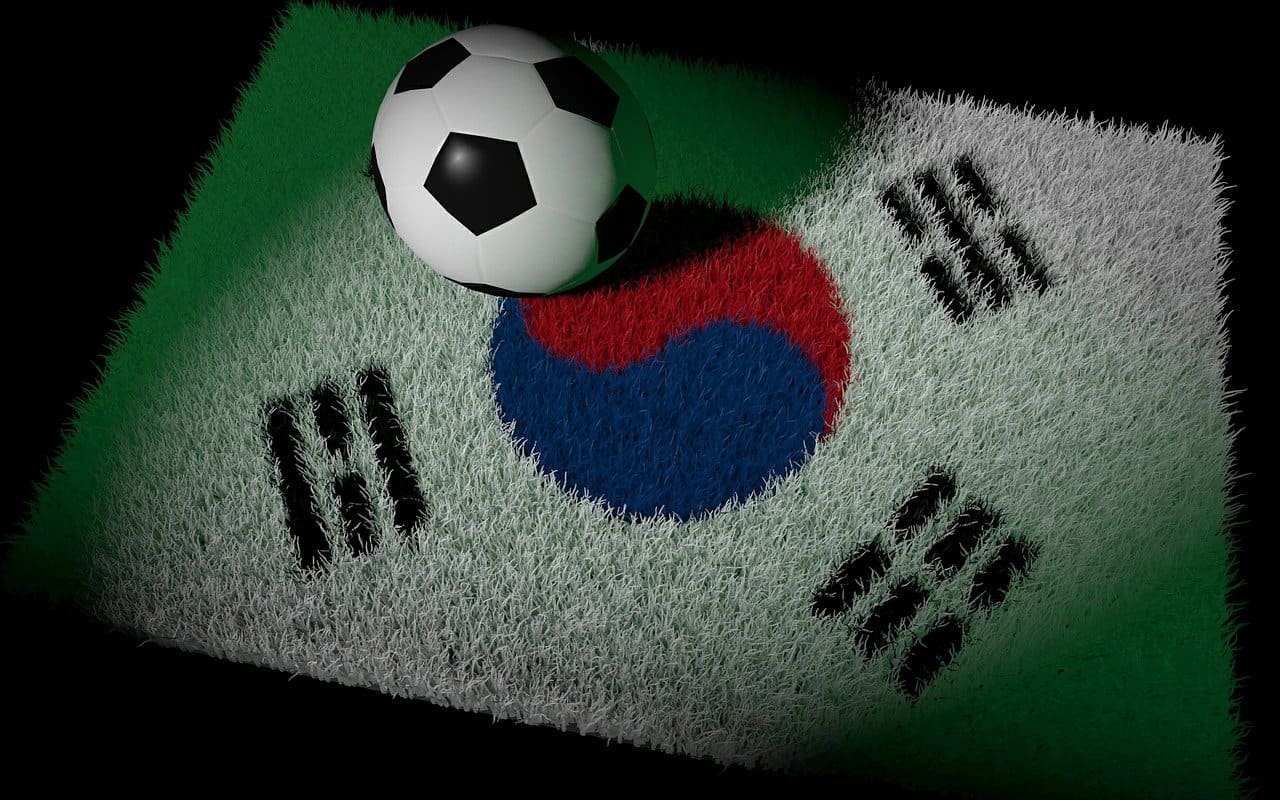 태극기 위에 축구공