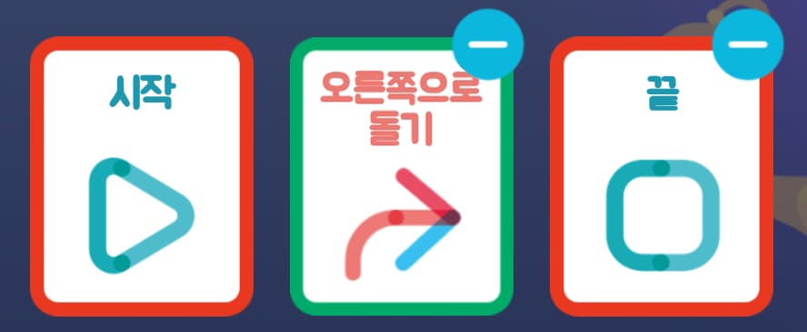 오른쪽으로 돌기