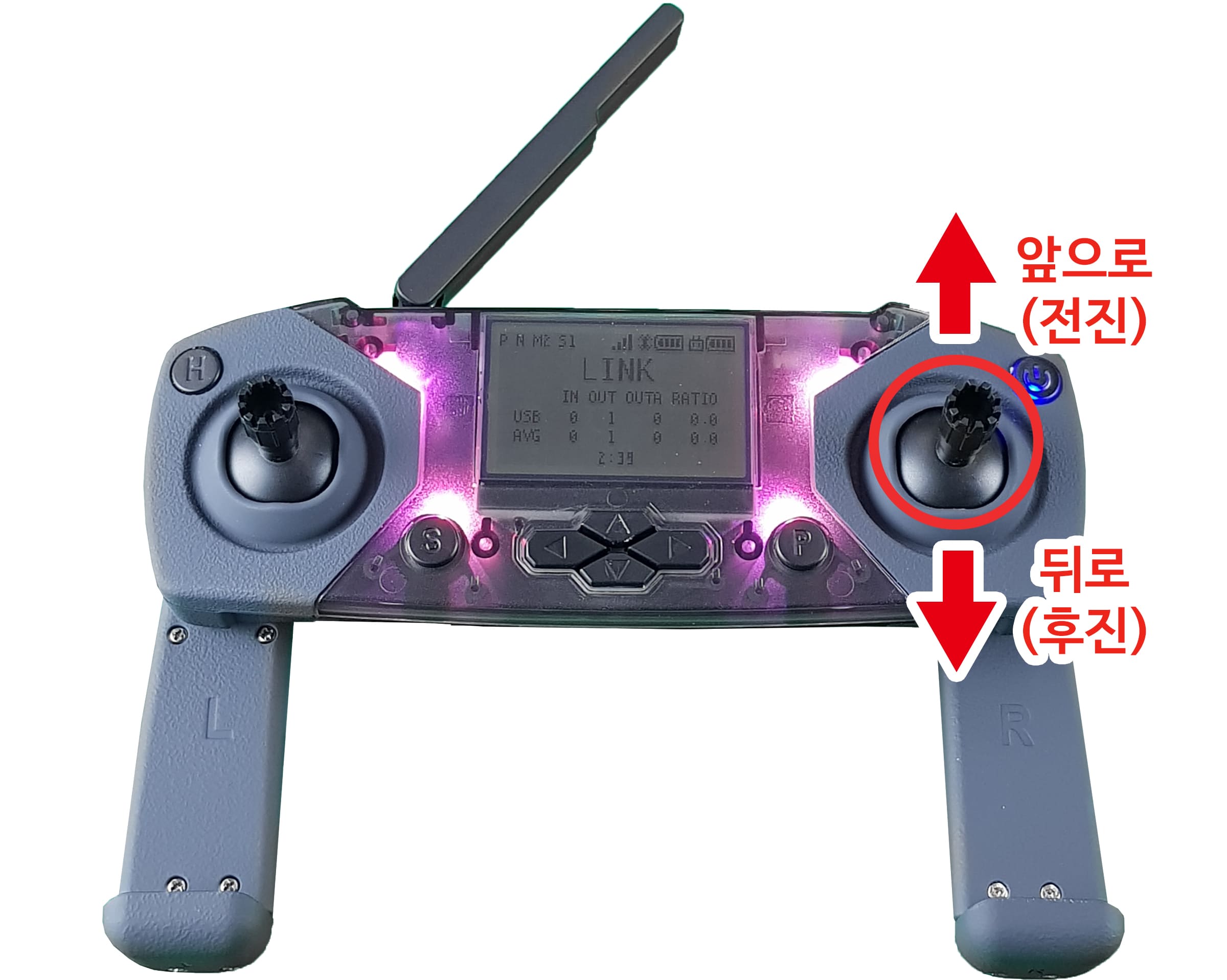 앞으로(전진), 뒤로(후진) 컨트롤러 사진