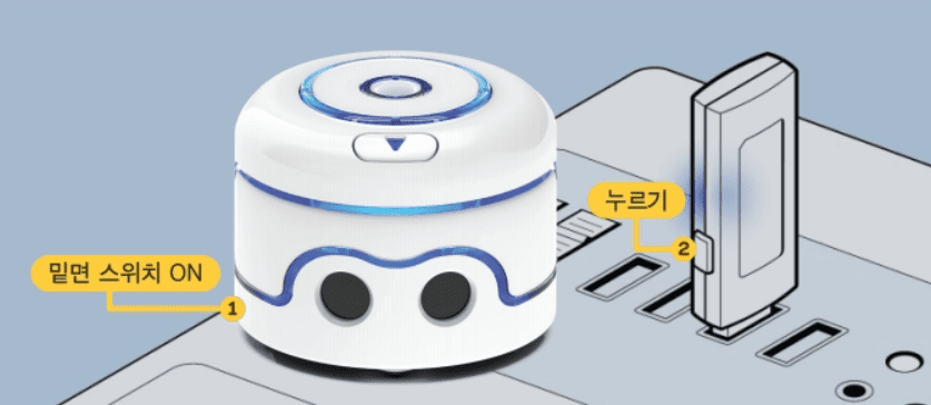 카미봇 전원을 켜고, PC와 연결